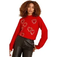 Love & Roses Strickpullover Love & Roses Pullover mit Rüschen, Regular (1-tlg)