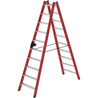 Munk Stufen-Stehleiter beidseitig begehbar GFK / Alu - 034120