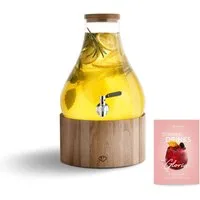 Springlane Getränkespender Glas, verschiedene Ausführungen mit Edelstahl-Zapfhahn, Ständer aus lasiertem Holz