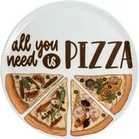CreaTable Pizzateller Pizzateller Servierteller ALL YOU NEED Porzellan ø 33 cm