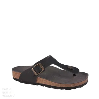 Vegetarian Shoes Toe Post Sandal Black 40