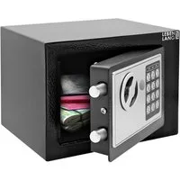 Lebenlang Tresor 5L Elektronischer Safe für Zuhause + feuerfeste Tasche & Notschlüssel (1 Fachboden), Doppelverriegelung, für wichtige Papiere, Bargeld und Wertsachen