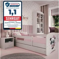 Raumhirsch Furniture Kinderbett 70x140, 80x160, 80x180 cm - Komplettset mit Matratze & Schublade (Bett für Mädchen, Einzelbett Kinder 2–12, mit Rausfallschutz & Lattenrost), verschiedene Farben & Designs