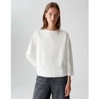 OPUS Sweatshirt GELIX mit zweifarbiger Struktur schmal zulaufend, Fledermausärmel mit Raglan