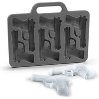 Goods+Gadgets Eiswürfelform GOODS+GADGETS Gun Eiswürfelform - Silikon Gun Eiswürfel Set für Drinks, Eis-Würfel-Maker