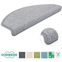 Metzker® Stufenmatte Stufenmatten Vorwerk Durango Halbrund Hellgrau 15 Stück, halbrund, Höhe: 8 mm, 15 Stück im Set - Hellgrau