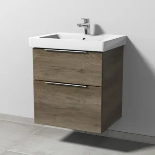 Sanipa 3way Waschtischunterbau zu Villeroy & Boch Subway 2.0 Waschtisch mit 2 Auszügen, Eiche-Nebras UM61237