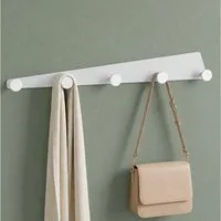 Mai & Mai Garderobenleiste Garderobenhaken Wandgarderobe mit 5 Haken Aluminiumlegierung Stalo-18, Kleiderhaken zum Bohren oder Kleben, Hakenleiste 40cm