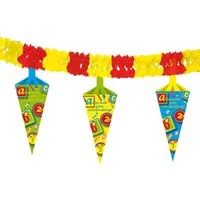 Folia Hängedekoration FOLAT Girlande Schulanfang mit 6 Schultüten bunt 4m