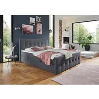 Home affaire Boxbett Tessaja, inkl. Bettkasten, in der Breite 180x200cm erhältlich, Kopf- und Fußteil gesteppt, inkl. Anti-Slip-Topper