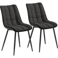 Woltu Esszimmerstuhl (2er-Set), Sessel mit Rückenlehne, Metallbeine