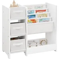 EUGAD Kinderregal, 1-tlg., mit 3 Aufbewahrungsboxen, aus MDF Weiß