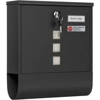 Woltu Wandbriefkasten (1-St), Postkasten mit Zeitungsfach Sichtfenstern, abschließbar