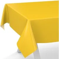 ANRO Tischdecke abwaschbar Wachstuch-Tischdecke Gartentischdecke (Einzelstück 1-tlg), wasserabweisend Einfarbig Gelb Breite 140cm