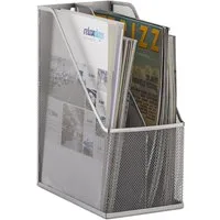 relaxdays Organizer Stehsammler mit 2 Fächern, silber