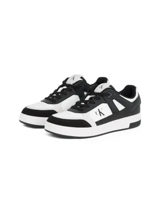 Calvin Klein Jeans Sneaker "BASKET CUP LOW LACEUP LTH MIX", Basket-Sneaker, Schnürschuh, Halbschuh, Freizeitschuh mit CK Logo