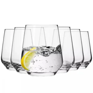 Krosno Glass Wassergläser,, Transparent, Glas, 0.43 L, Rund, Hergestellt in Europa, geschmacks- und geruchsneutral, Essen & Trinken, Gläser, Trinkgläser