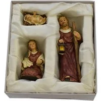 Geschenkestadl Krippenfigur Krippenfigurenset 3-tlg Maria, Josef, Christkind Wiege, in 2 Gr.