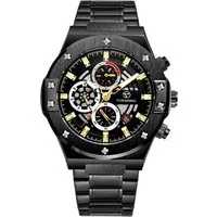 Rötting Design Automatikuhr Herrenuhr Männeruhr Marke Forsining schwarzes Ziffernblatt, Datum Wochentag Monats Anzeige, schwarzes Design