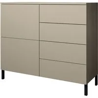 borchardt Möbel Kommode Haama, modern, grifflos, Metallfüße, praktisch, 2 Türen, Push-To-Open, verstellbare Einlegeböden, viel Stauraum, Breite 93cm