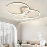 ZMH LED Deckenleuchte Dimmbar Schwarz/Gold Ringe Deckenlampe Modern 46/74W Wohnzimmer, Augenschutz, Einfache Installtion, LED fest integriert, 3000-6500K, Metall aus Acryl Schlafzimmerlampe mit Fernbedienung