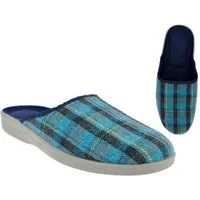 emeco Herren Haus Schuhe winter pantoffeln PU-sohle Hausschuhe Karomuster Bl Hausschuh