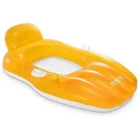 Intex Luftmatratze Lounge Chill N' Float (163x104cm), mit integrierter Rückenlehne & Getränkehalter