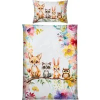 REDBEST Kinderbettwäsche Kinder-Bettwäsche, Polyester, Microfaser Blumen/Tiermotive