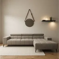 DOMO collection Ecksofa Trento L-Form, mit Kufenfuß oder Einzelfuß, whlw. verstellbare Kopfteile, passend für gängige Saugroboter