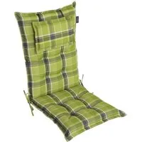 LILENO HOME Hochlehnerauflage Gartenstuhl Auflage, bequeme Sitzauflage für Gartenmöbel, Stuhlkissen, (1 St., 1er Set), Polsterauflage Karo Grün Y, Sitzpolster für Klappstühle