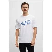 HUGO T-Shirt Rundhalsausschnitt, Regular Fit, Logodruck