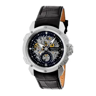 Montre automatique Heritor Conrad Skeleton à bracelet en cuir