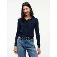 Tommy Jeans Strickjacke TJW ESSENTIAL CREW NECK CARDIGAN Baumwolle