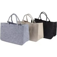 BURI Tragetasche Filztasche Kamin Brennholz Korb Tragen Shopper Aufbewahrung Einkäufe