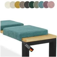 Lycce Bankauflage Bankauflage Klemmkissen 1 Leiste, Cord Stoff extra Polsterung türkis, (1 St), für Banktiefe ab 35 cm, verrutscht nicht, versch. Farben