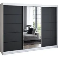 A&J MöbelLand GmbH Schiebetürenschrank VILUNO Moderner 3-türiger Kleiderschrank mit Spiegel (TOP ANGEBOT! Geräumiger Schrank mit einer Breite von 200 cm ideal zur Aufbewahrung von Kleidung und Accessoires. Wählen Sie das ideale Modell für Ihr Schlafz