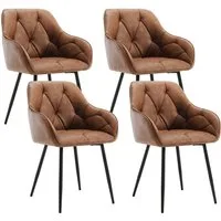Woltu 4-Fußstuhl (Set, 4 St), Esszimmerstühle ergonomischer aus Kunstleder