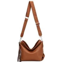 ITALYSHOP24 Schultertasche Damen Tasche Shopper HOBO Cross Over Body Bag Umhängetasche Weekender, große 3xFach geteiltes Hauptfach, Freizeit Abend Urlaub, Leder Optik