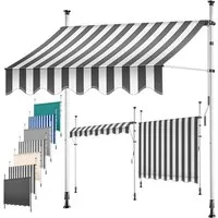 KESSER Klemmmarkise mit Handkurbel für Terrasse, Balkon & Garten UV-beständig, höhenverstellbar und wasserabweisend