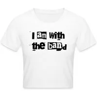 Spreadshirt T-Shirt I Am With The Band Festival Rock Bandshirt Crop Top (1-tlg)