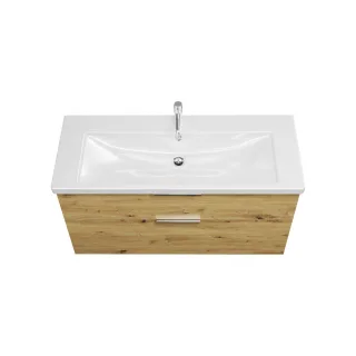 Burgbad Keramik Waschtisch-Set Eqio Eiche Dekor Urban/Alpinweiss, SEYQ123F5662C0001 SEYQ123F5662C0001