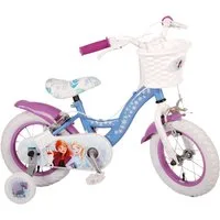 Volare Kinderfahrrad 12 Zoll Kinder Mädchen Fahrrad Rad Frozen 2 Eiskönigin Elsa 21279-SAFW, 1 Gang, Korb,Stützräder,Kettenschutz,Schutzbleche