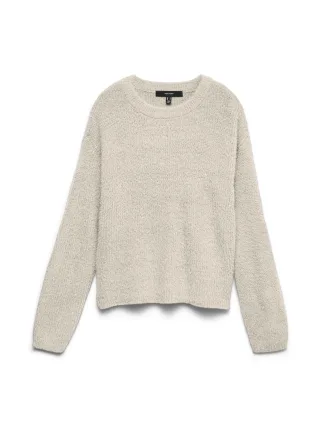 VERO MODA - VMPUFF LS O-NECK PULLOVER BOO Birch - Gr. - XL