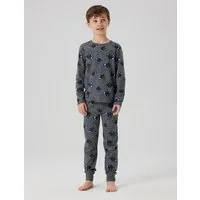 Name It Pyjama NKMNIGHTSET DARK GREY MEL SKULL NOOS (Set, 2 tlg)