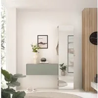 Home affaire Garderoben-Set GIRON/CiTY, moderne Garderobe, Komplettset mit viel Stauraum, (Komplett-Set, 2-St), enthält Hängeschrank & Garderobenelement mit Spiegel, 150 cm breit