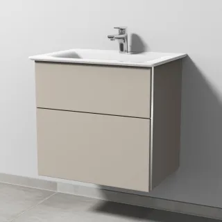 Sanipa 3way Waschtischunterbau zu Ideal Standard Connect Air Waschtisch mit 2 Auszügen, Kaschmir-Mat BP6411U