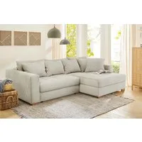 Jockenhöfer Gruppe Ecksofa Kampen L-Form, B: 288 cm, Liegefl. 153x245 cm, mit Bettfunktion, Bettkasten & Zierkissen, Federkern