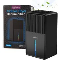 loefme Luftentfeuchter 3L Tank, für 30 m³ Räume, Entfeuchtung 0,80 l/Tag, Tank 3,00 l, Leise, 7 Farbige Licht, Trocknungsmodus, Elektrische Luftreinigung