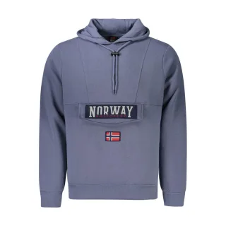 Norwegen 1963 Blauer Baumwoll-Herren Kapuzenpullover