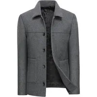 Allthemen Wollmantel Herren Kurzmantel Winter Winterjacke Slim Fit Wintermantel